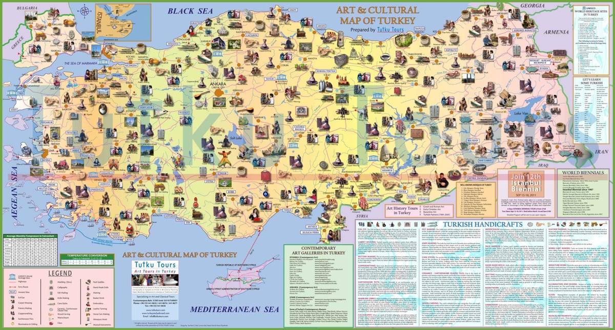 mapa de turismo de Turquía