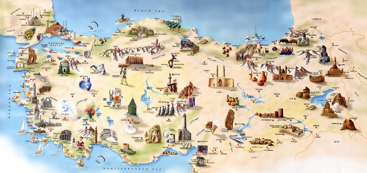 Turquía mapa turístico