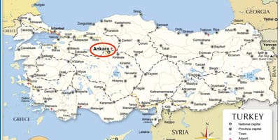 Mapa de Turquía capital