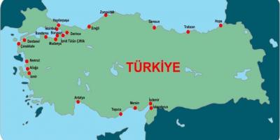Mapa de Turquía puertos