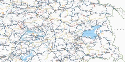 Mapa detallado del sur de Turquía