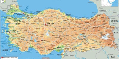 Mapa de Turquía física