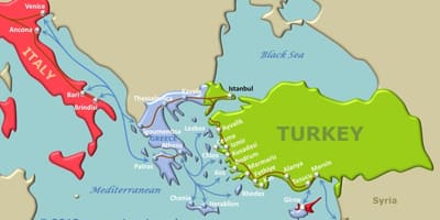 Mapa de Turquía ferry