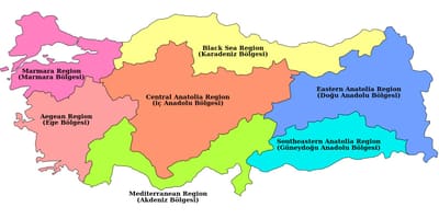 Mapa de Turquía región