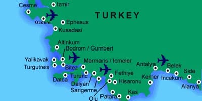 Mejores playas de Turquía mapa