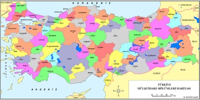 Provincias de Turquía mapa