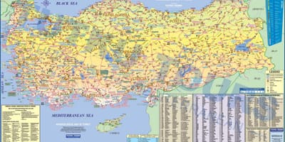 Los sitios arqueológicos de Turquía mapa