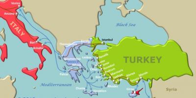 Mapa de Turquía ferry