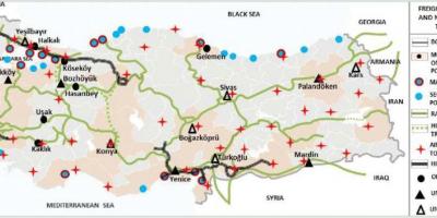 Turquía mapa de transporte