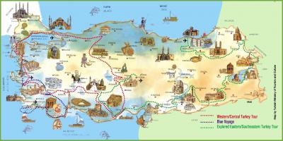 Turquía mapa de centros de vacaciones